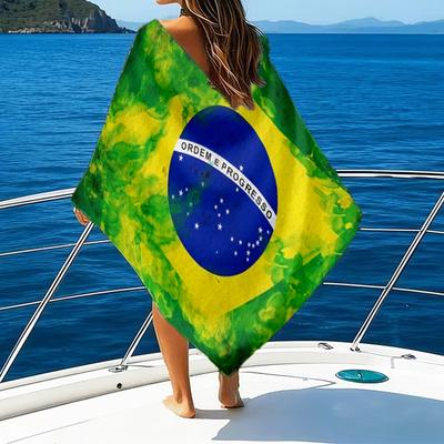 Brazil Artwork Printed Beach Towel, Super Soft Microfiber, Perfect Gift Birthday, for Pool, Beach, Travel, for Family and Friends