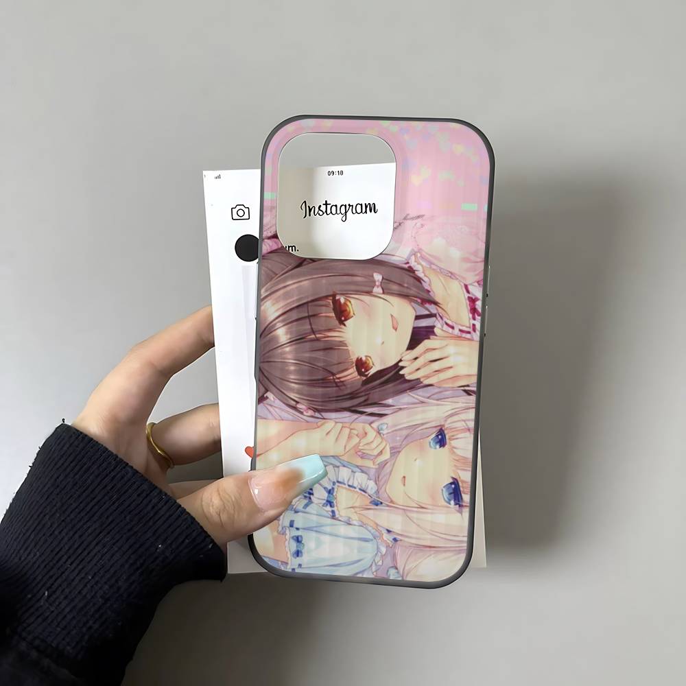 Chocola Nekopara For IPhone 16 15 14 13 12 11 17 Pro Max Plus Wave Corrugated Phone Case Anti Drop Cover