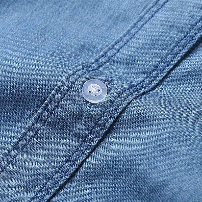 Foreign Trade Short Sleeve Japanese Tencel Denim Shirt