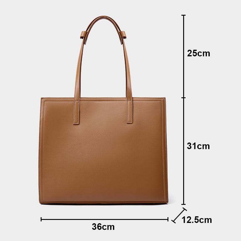 100% Cowhide Women's Tote Bag Luxury Designer Large Capacity Shoulder Bags Genuine Leather Business Duty Simple Female Handbags