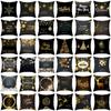 18" Merry Christmas Cushion Cover Home Decor Xmas Throw Pillow Case Gold Black