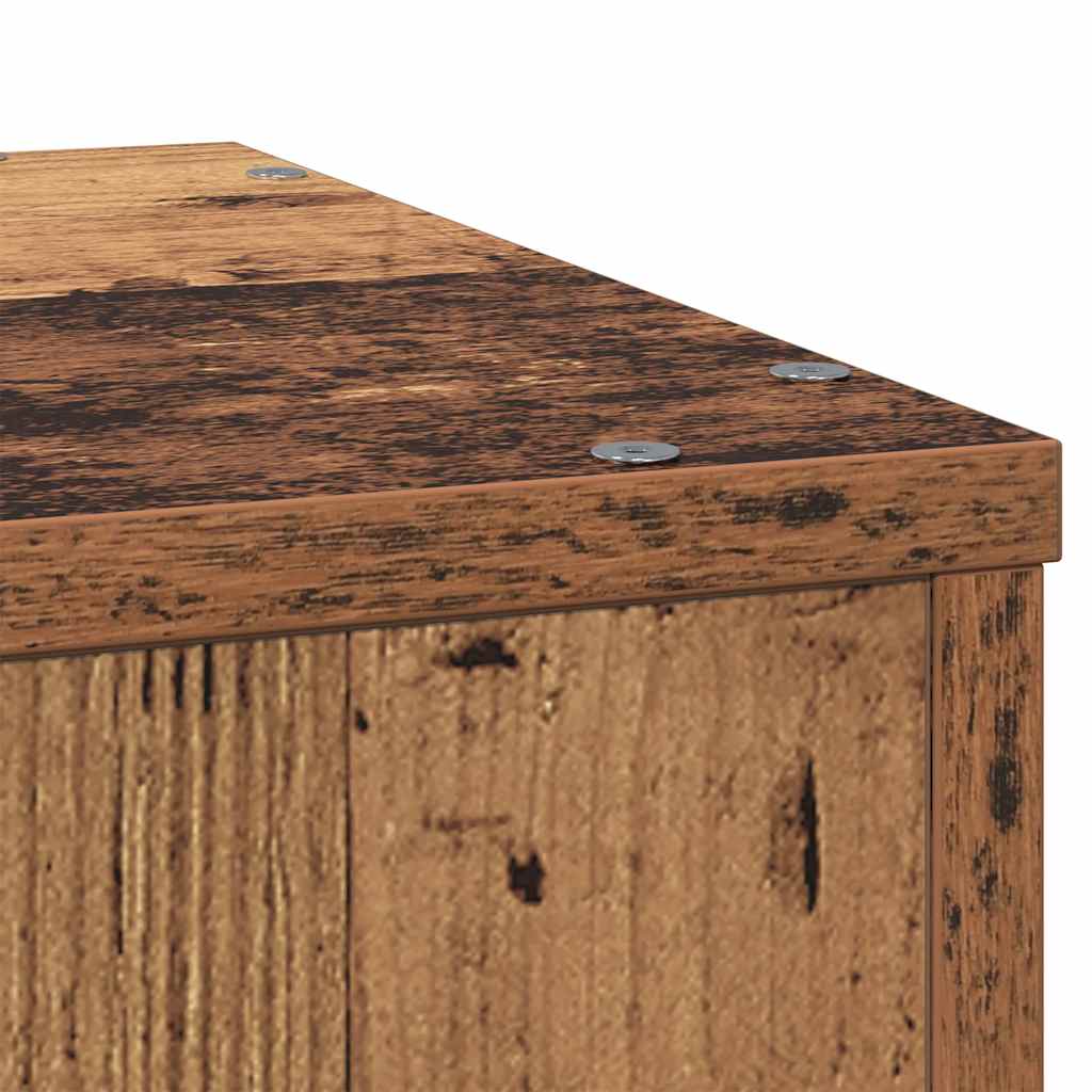 Plantenstandaard met Rustieke Houtlook 33 x 33 x 100 cm Bewerkt Hout