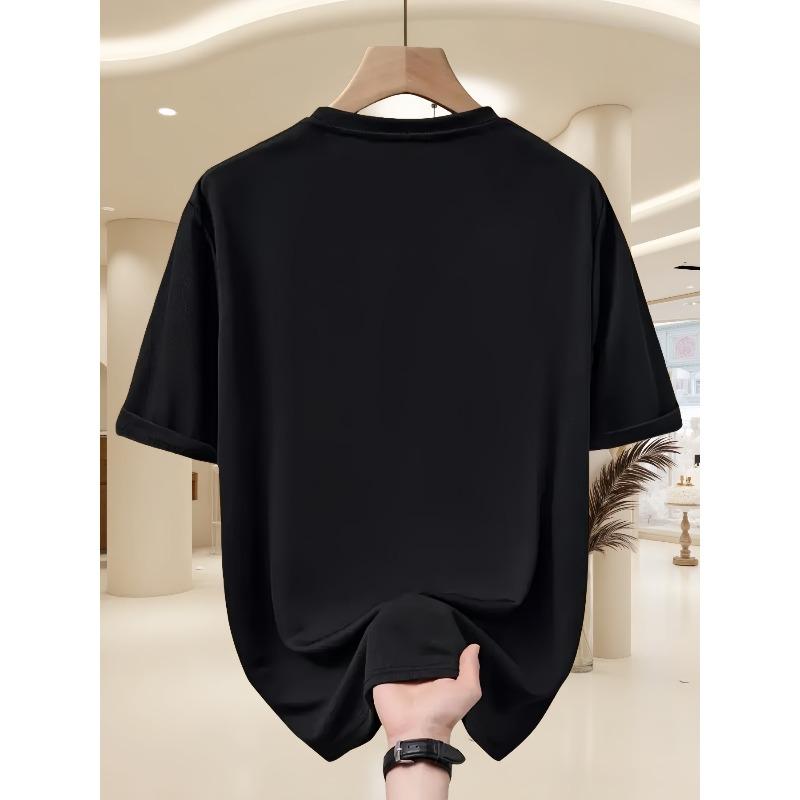 European sizes Men'S Summer Casual Vintage American Style Letter Print Short Sleeve T-Shirt | Comfortable, Crew Neck, Slight Stretch Fabric