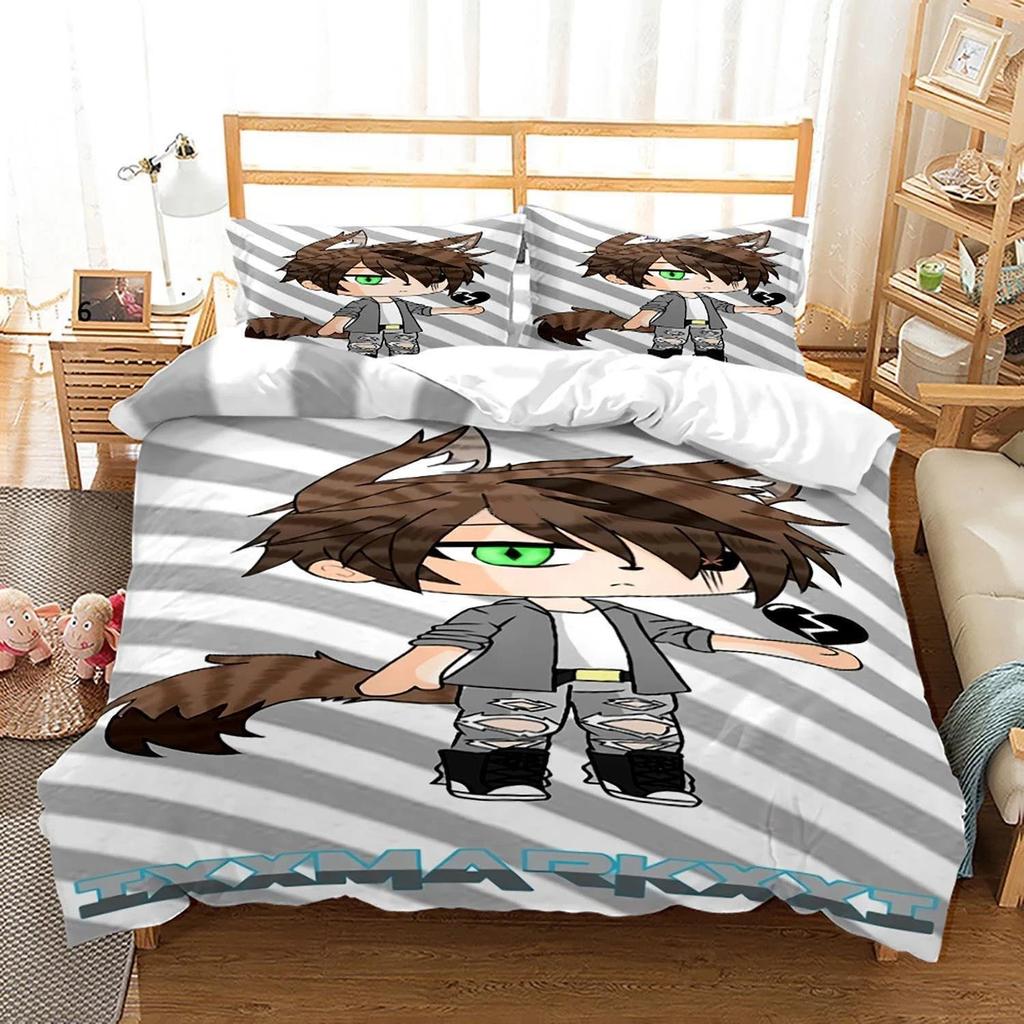 3D Printed Gacha Life Beding Set For Bedrom Soft Modern Bedspreads Comefortable Children Kids Soft Duvet Cover Comfortable Quilt Cover And Pilowcase