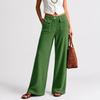 Pantaloni Larghi a Nido d'Ape da Donna 2026 Pantaloni Lunghi Casual Dritti Larghi a Vita Alta da Donna per Primavera ed Estate