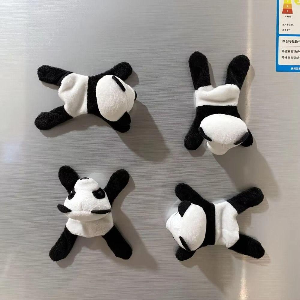 Plush Panda Refrigerator Stickers Cute Convenient Souvenir Panda Day Gifts Fabric Material for Kitchen Decor