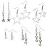 6 Pairs Five-Pointed Star Eardrops Star Shapes Ear Pendant Set Accessory for Daily Wear Trendy Y2K Jewelry Accessory