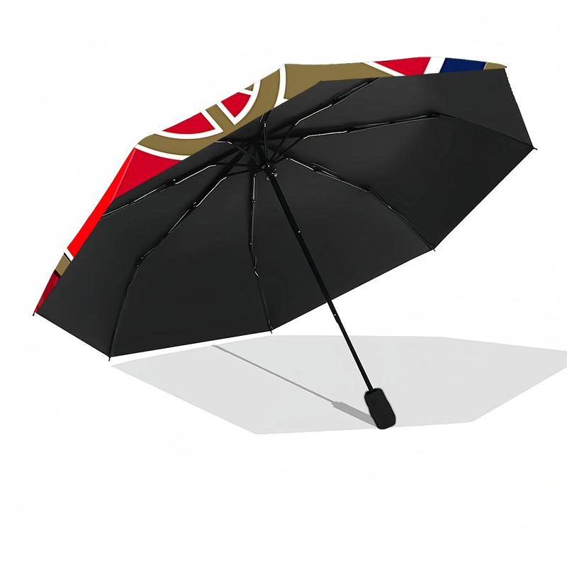 1pc Sturdy 8-Bone Auto Umbrella, Arsenal Umbrella, Digital Printed, Foldable Umbrella for On-the-Go Outdoor Use