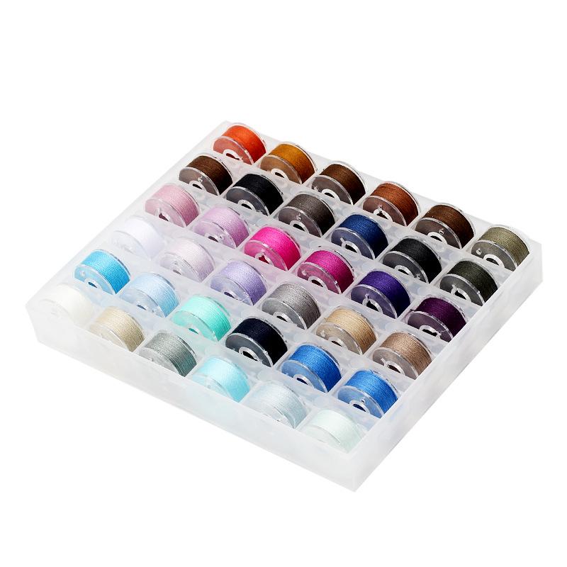 

Набор швейных ниток 36 цветов с прозрачной коробкой для шпулек