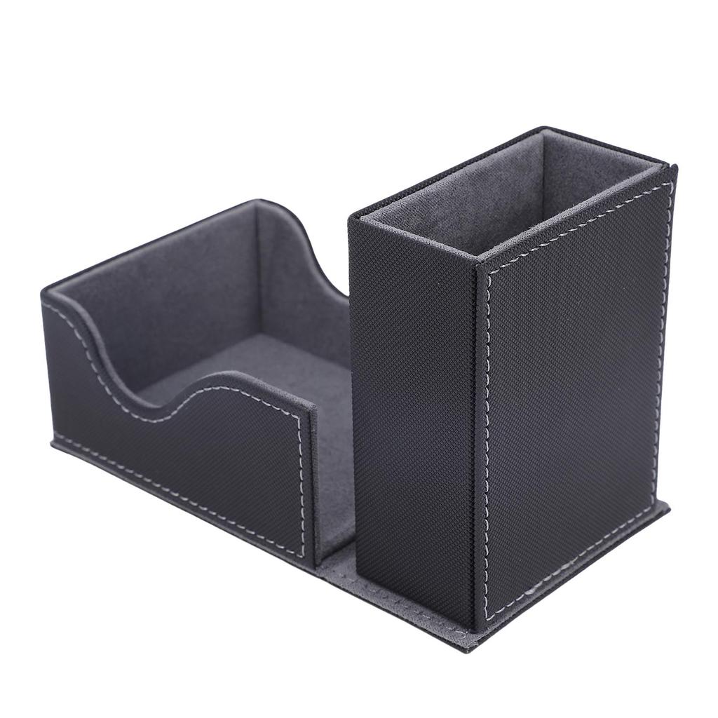 Dice Roller Tower Magnetic Tray Foldable PU Leather Large Capacity Box for Card Board Games Black Gray
