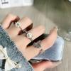 Sweet kitten pearl flower fashion open ring female Korean simple niche design sense exquisite fashion ring