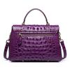 Crocodile Pattern Women's Single-shoulder Crossbody Bag for Ladies, Top Layer Leather Handbag