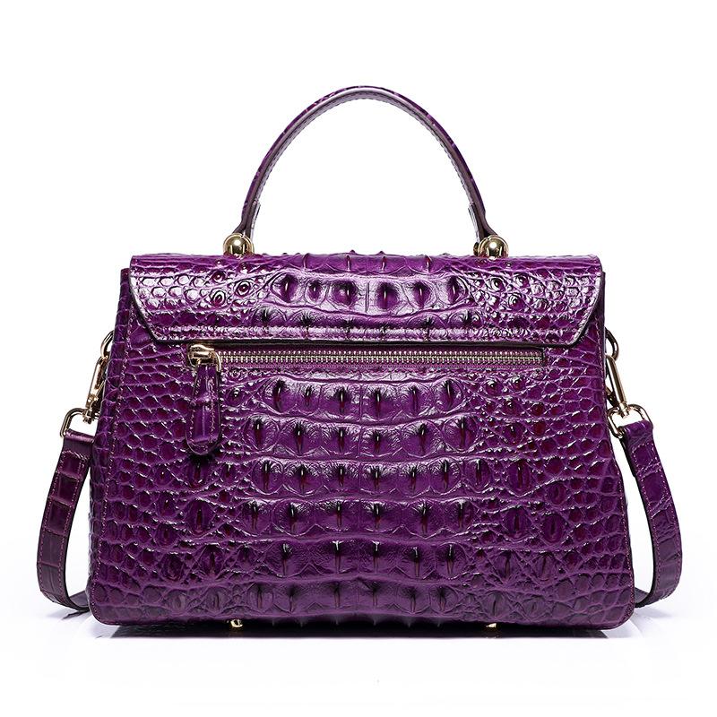Crocodile Pattern Women's Single-shoulder Crossbody Bag for Ladies, Top Layer Leather Handbag