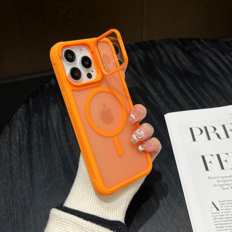 Модный магнитный чехол-подставка для iPhone 16 15 14 Plus 16 Pro Max С защитной крышкой для объектива Для чехла Magsafe iPhone 14 Plus сливовый