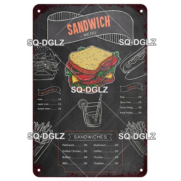 SQDGLZ Vintage Pizza Delicious Food Metal Sign Tin Sign Plate Home Bar Door Wall Decor Sticker Decoration Plaque Poster Gift