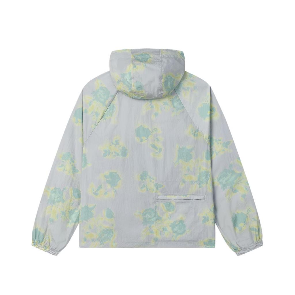 Fila X MAISON KITSUNE Original Logo Print Fashion Loose Woven Hooded Raglan Long Sleeve Jacket Women Jackets Misty-Gray F11W529702F-GY