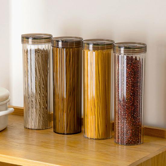Circular Compact Noodle Box Food-Grade Plastic Sealing Moisture-Proof Design Large Capacity Transparent Storage Container
