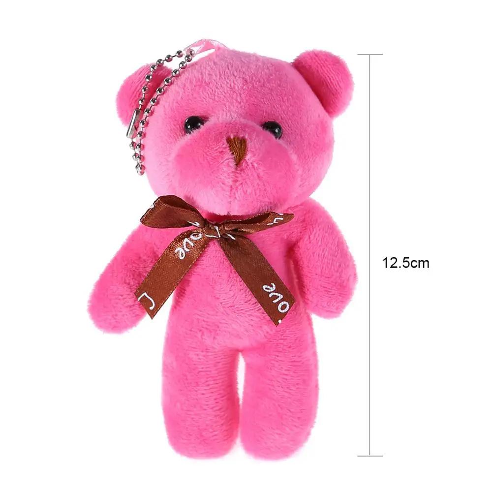 Mini Plush Bear Doll 12Cm Stuffed Plush Toy Mini Bear Doll Toy For Girl Bag Pendant Keychain Children Partygifts