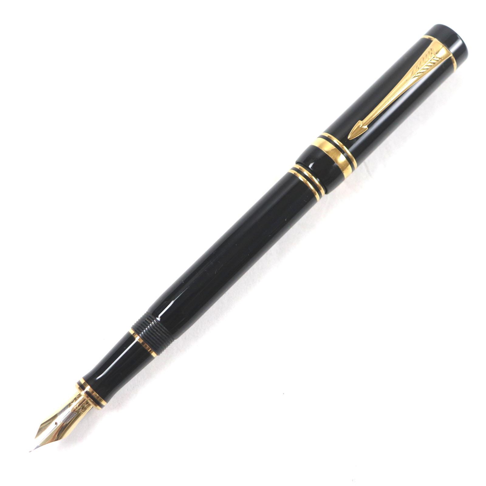 

Very Good PARKER fountain pen Duofold Black GT International Early type 18K Used