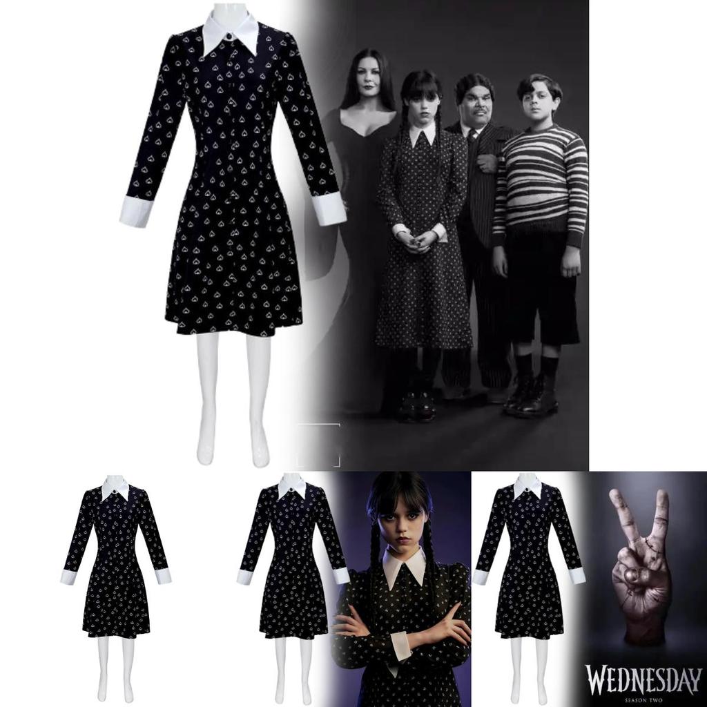 Mittwoch 2-Zeichen-Cosplay-Kleid Aus Flexiblem Material Für Kostümveranstaltungen