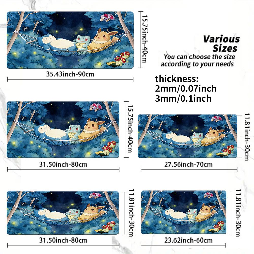 Moonlit Mountain Pikachu Gaming Desk Mat NonSlip Washable 30x80x0.2cm