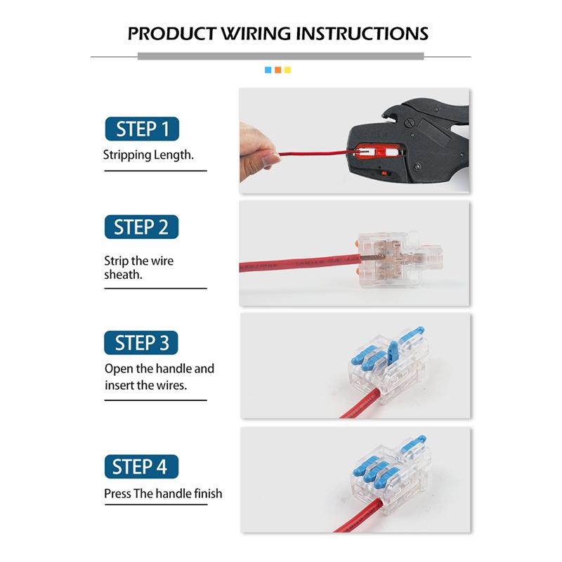 5/10PCS Mini Fast Compact Splicing Conductor Connector 1 In Multiple Out Splitter Splicing Terminal Block M3 Screw Fixing Hole