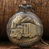 Vintage Truck Pocket Watch Quartz Men Driver Souvenir Gifts with 80cm Necklace Chain Best Gift Clock Male Retro Relogio