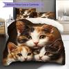 Calico Cat Pattern Bedding Home Decoration Birthday Gift (1 * duvet cover + 2 * pillowcase, without core)