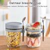 Practical Cereal Container With Spoon And Secure Top Glass Overnight Oats Jar Food Storage Organiser for Breakfast