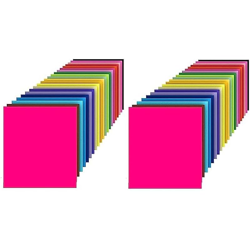 Eclet Neon Origami Paper 15 Cm X 15 Cm Pack Of 100 Sheets (10 Sheet X 10 Color) Fluorescent Color Both Side Coloured For