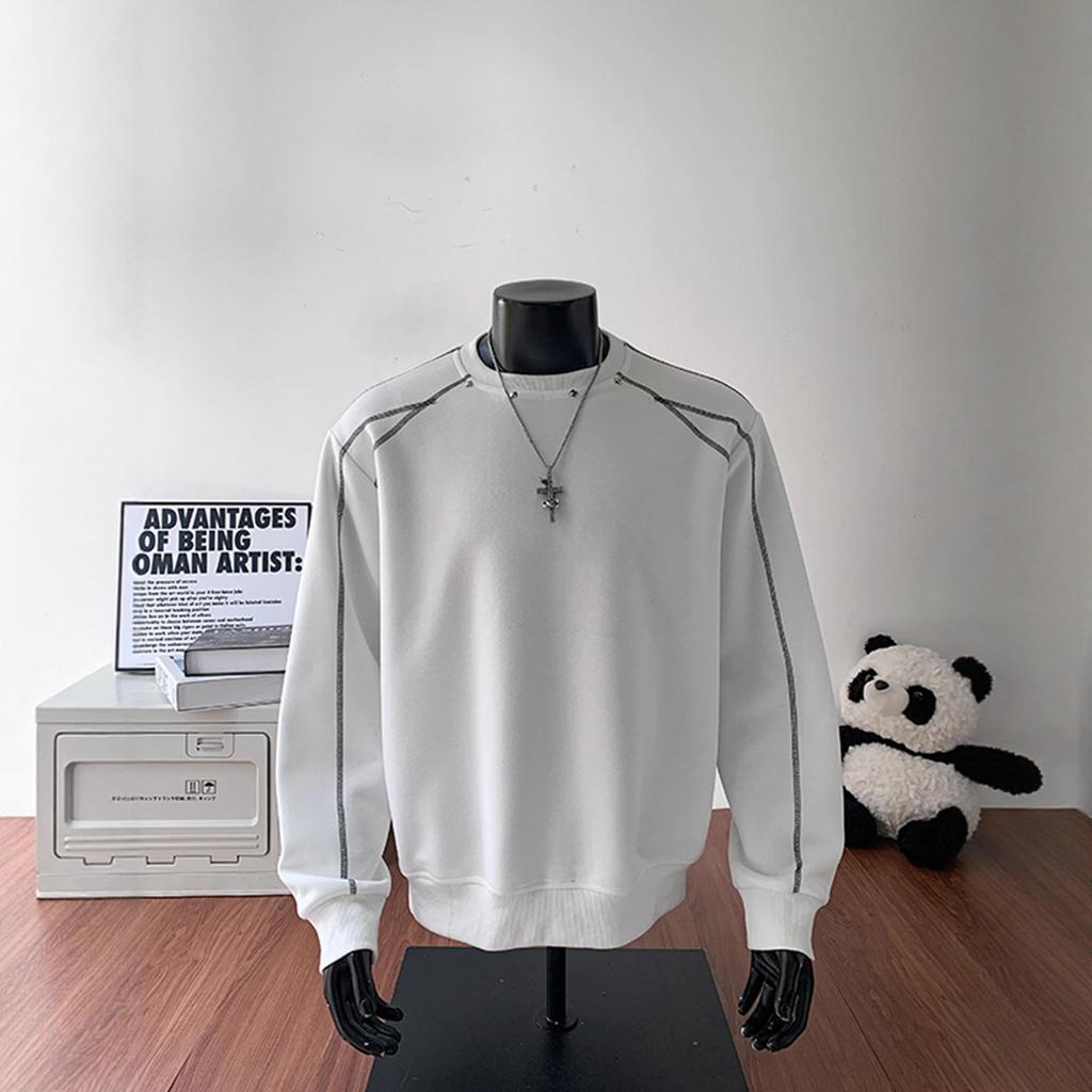 Crew Neck Sweater Mens Autumn and Winter Trend American Clothes Comfortable Fit Coat