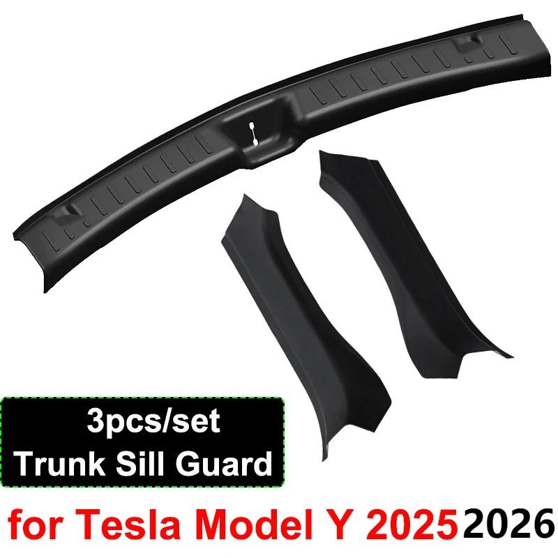 for Tesla Model YL/Y Juniper Launch 2025 2026 Accessories Rear Trunk Sill Guard Protector Door Side Suede Anti-scratch Strip
