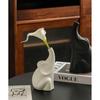 Nordic Modern Elephant Vase - Ceramic Ornament for Living Room, Sideboard, or Entrance Hall Display. A Perfect Housewarming Gift.