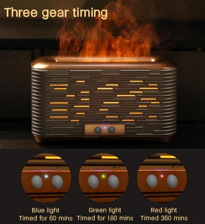 NEW Flame Fire Air Humidifier Aromatherapy Diffuser Ultrasonic Cool Mist Maker Fogger Colorful Led Essential Oil Flame Lamp Difu