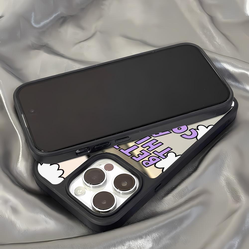 Mirror Phone Case for iPhone 15 11 13 14 for 15 16 Pro Max 12 13 16 Pro Cloud Flower and Animal Cute Style Phone Case