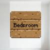 Pixel Art Wooden Bedroom Signboard Metal Tin Sign Vintage Planked Wood Grain Home Decor with Silver Screws for Bedroom Man Cave