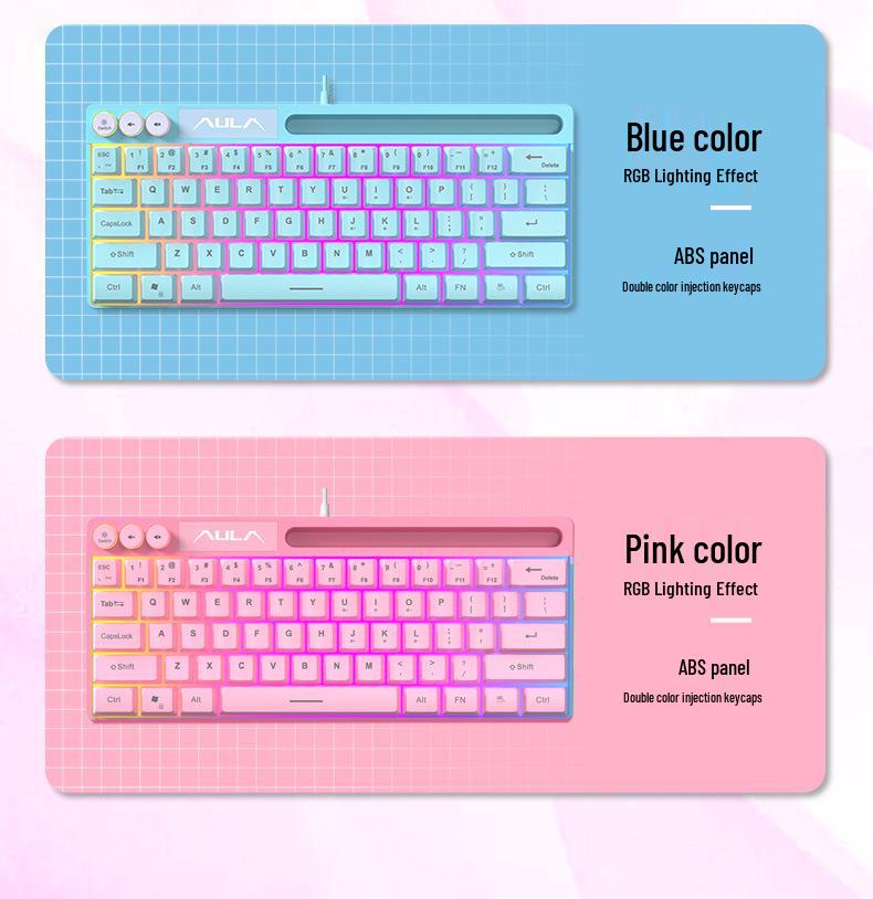 Tarantula F3061 Mini Kabelgebundene Stille Gaming-Tastatur für Laptops und Büros