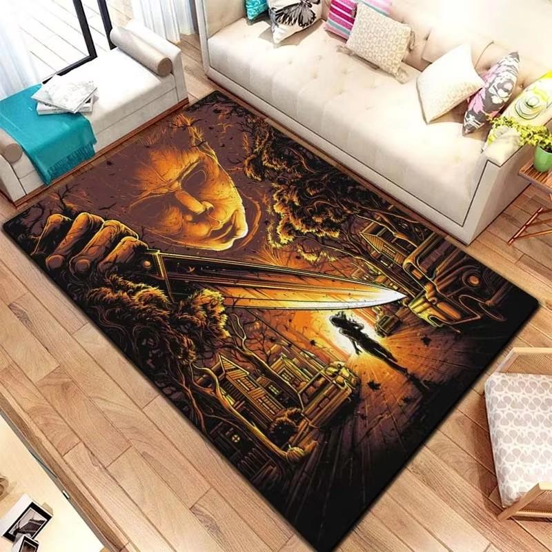 Horror Movie Bedroom Bedside Large Carpet Non Slip Soft Hallway Floor Door Mats Sofa Coffee Table Area Rugs for Home Decoration