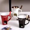 130 ml Schokoladen-Fondue-Tasse mit Gabel zum Kochen von Süßigkeiten, Mahlzeiten und für den Heimgebrauch.