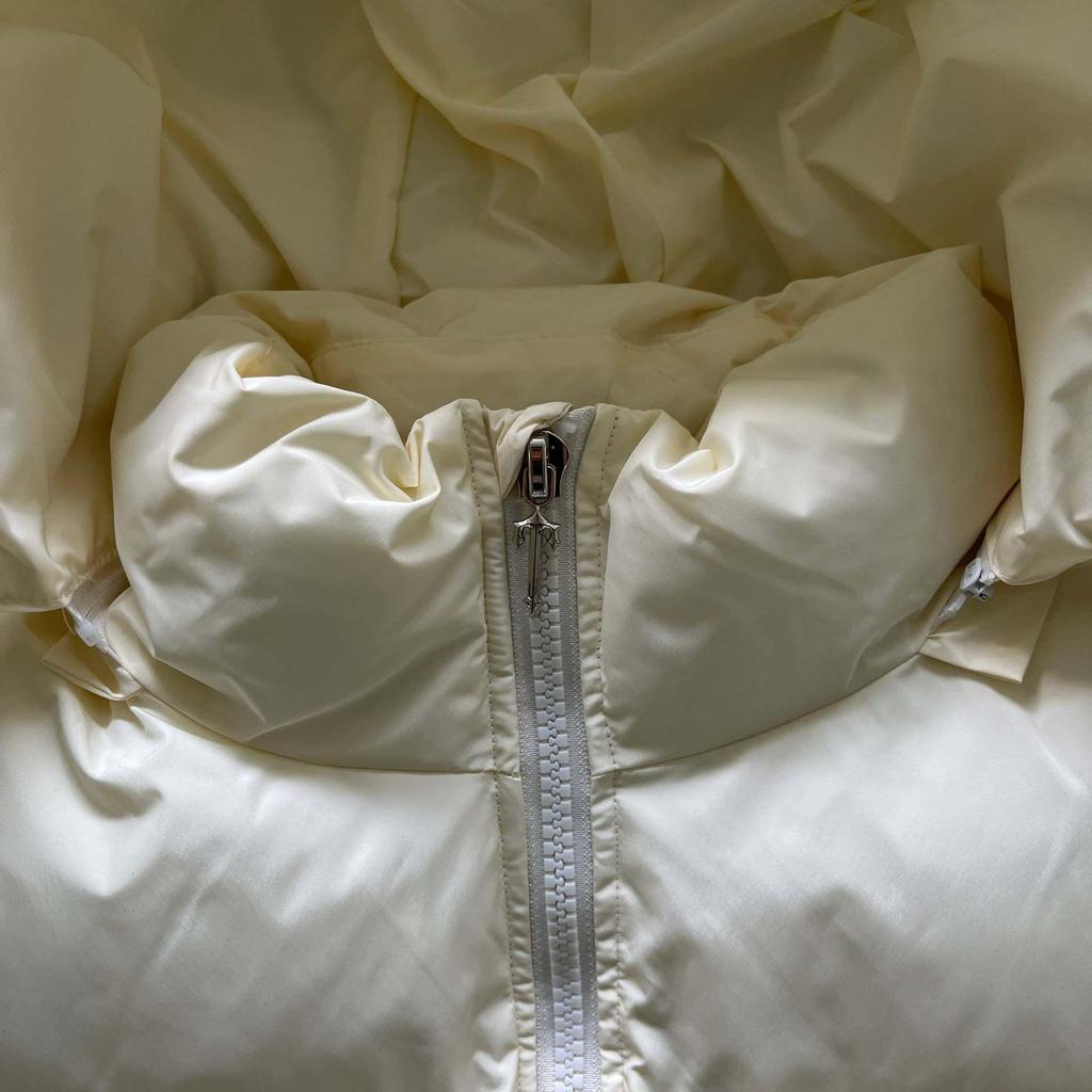 Trapstar Beige Small Logo Cotton Jacket with Detachable Hood