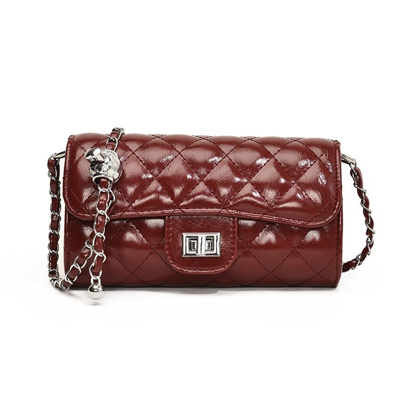 

Сумка-цепочка ромбовидной формы женская летняя универсальная новая модная дизайнерская нишевая сумка через плечо и мессенджер маленькая квадратная сумка красный