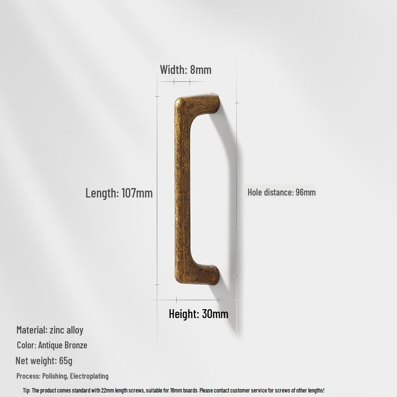 Maniglia per Armadio in Bronzo Retrò Stile Antico per Porte di Cucina e Armadi