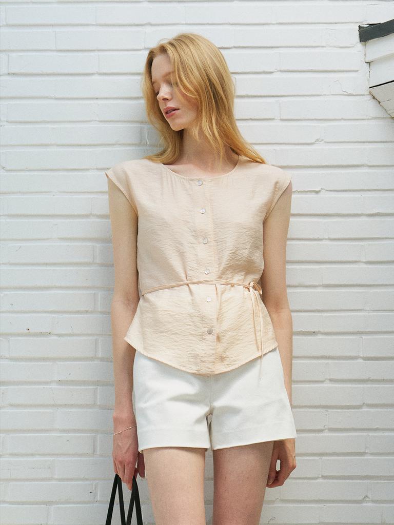 Antome Giselle Sleeve Blouse (Salmon Beige)