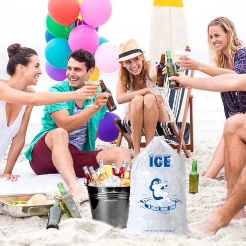 Yorajuy Small Ice Bags - 10 Portable Drawstring Ice Bags | Empty Ice Bags, Freezer Ice Storage Bags, Leakproof Ice Maker Bags for Freezer Ice Storage