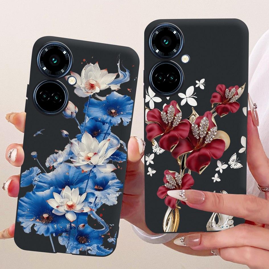 For Tecno Camon 19 Pro CI8 Case Camon19 Pro 5G CI7n Cover Pretty Butterfly Soft Silicone Black Cover For Tecno Camon 19 Neo Etui