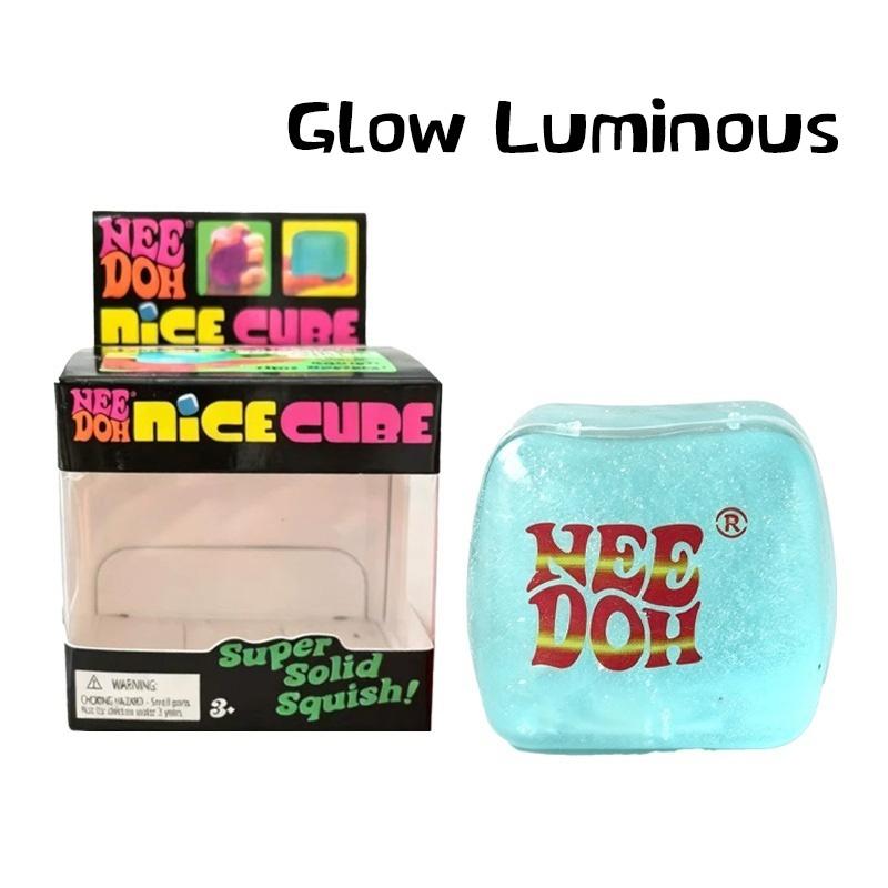 Needoh Schöner leuchtender Würfel Stressabbau Spielzeug Regenbogenverlauf Würfel Malz Squeeze Langsam aufsteigend Squishy Sensorik Spielzeug Geschenk