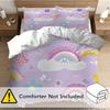 3Pcs Cartoon Sun Cloud Butterfly And Flower All-Season Luxury Bedding Set Ideal For Home Hotel Guestroom Enjoy Comfort