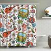 Bright Floral Bus Printed Shower Curtain 69X72In (180X25Cm) Bathroom Decor For Home Decoration Multicolor Artistic Pattern Showe