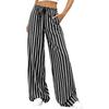 Pantaloni da Donna a Gamba Larga Vestibilità Larga Vita Elastica Fantasia a Righe Pantaloni Casual per Pendolarismo Uso Quotidiano Vestibilità Rilassata