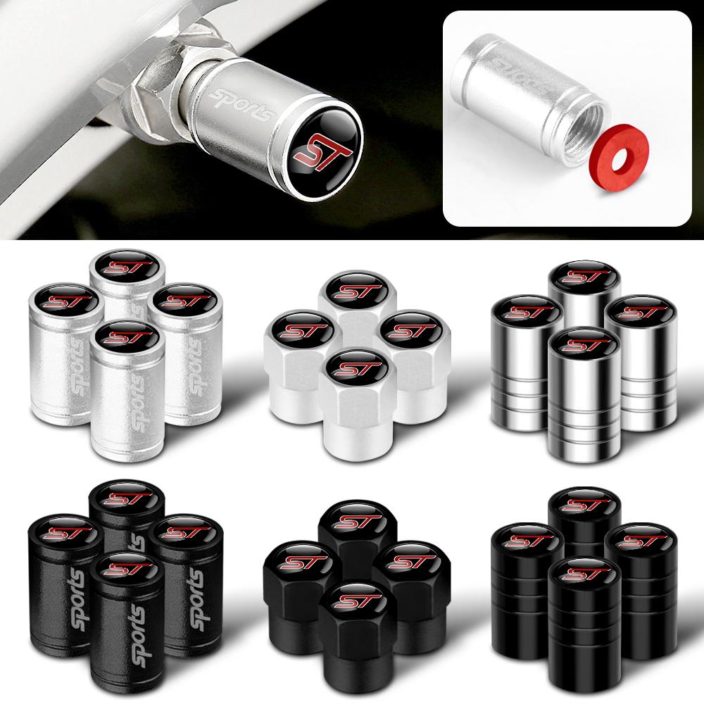 4PCS Metal Car Tire Valve Stem Cover Cap Dustproof Decoration Car Styling For Ford Focus Mk2 3 Mustang Ranger Fusion Mondeo Kuga